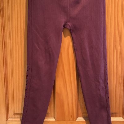 Spiritual Gangster Sport Leggings XS /S Burgundy  Seamless Skinny Logo